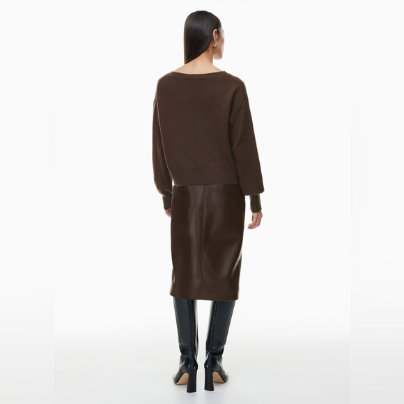 Aritzia Babaton Luxe Brown Cashmere Session Sweater. Size Small. - Picture 6 of 16